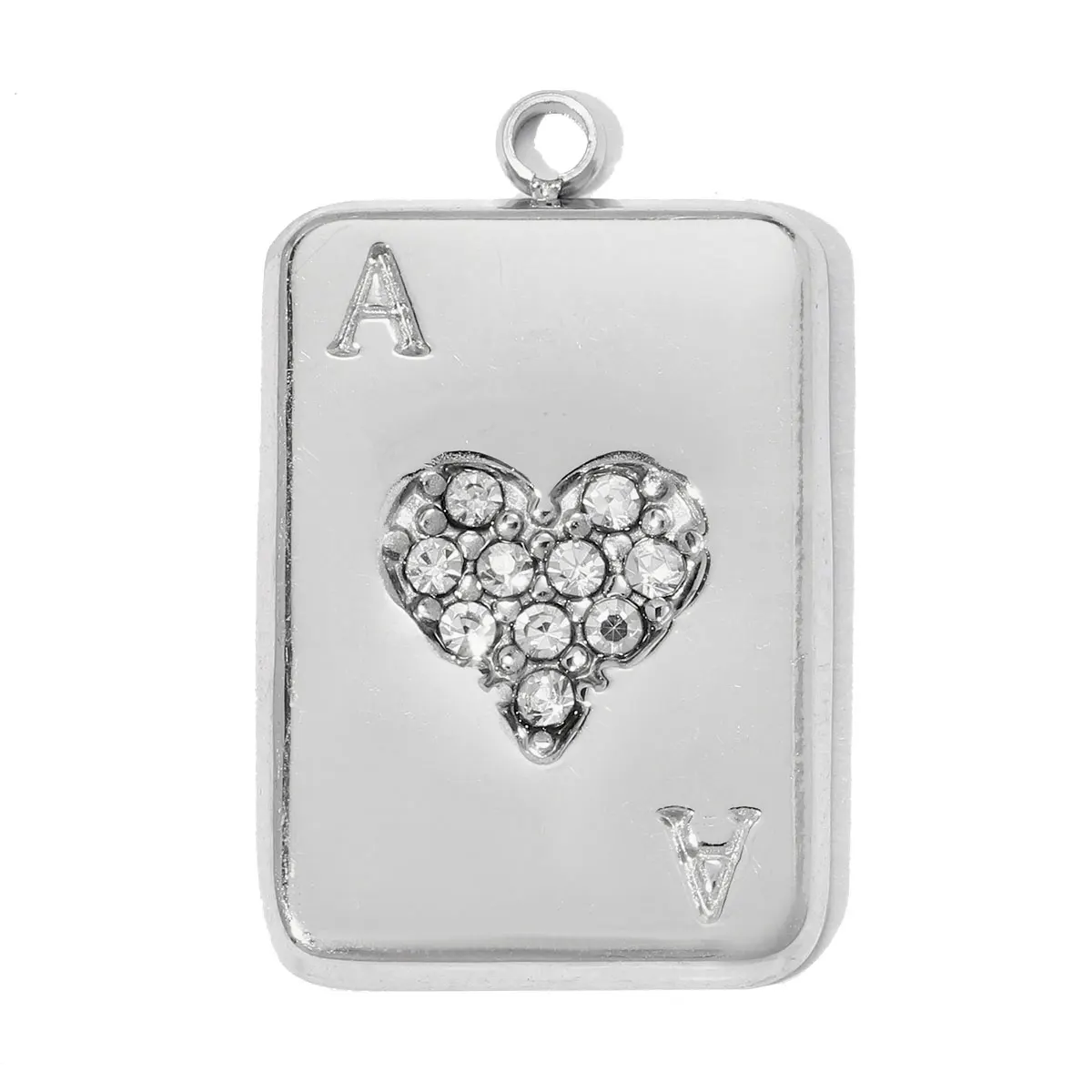 3pcs/Lot Stainless Steel Lucky Poker DIY Charms Ginkgo Leaf Rose Flower Necklace Pendants Woman Dolphin Fish Jewelry Wholesale