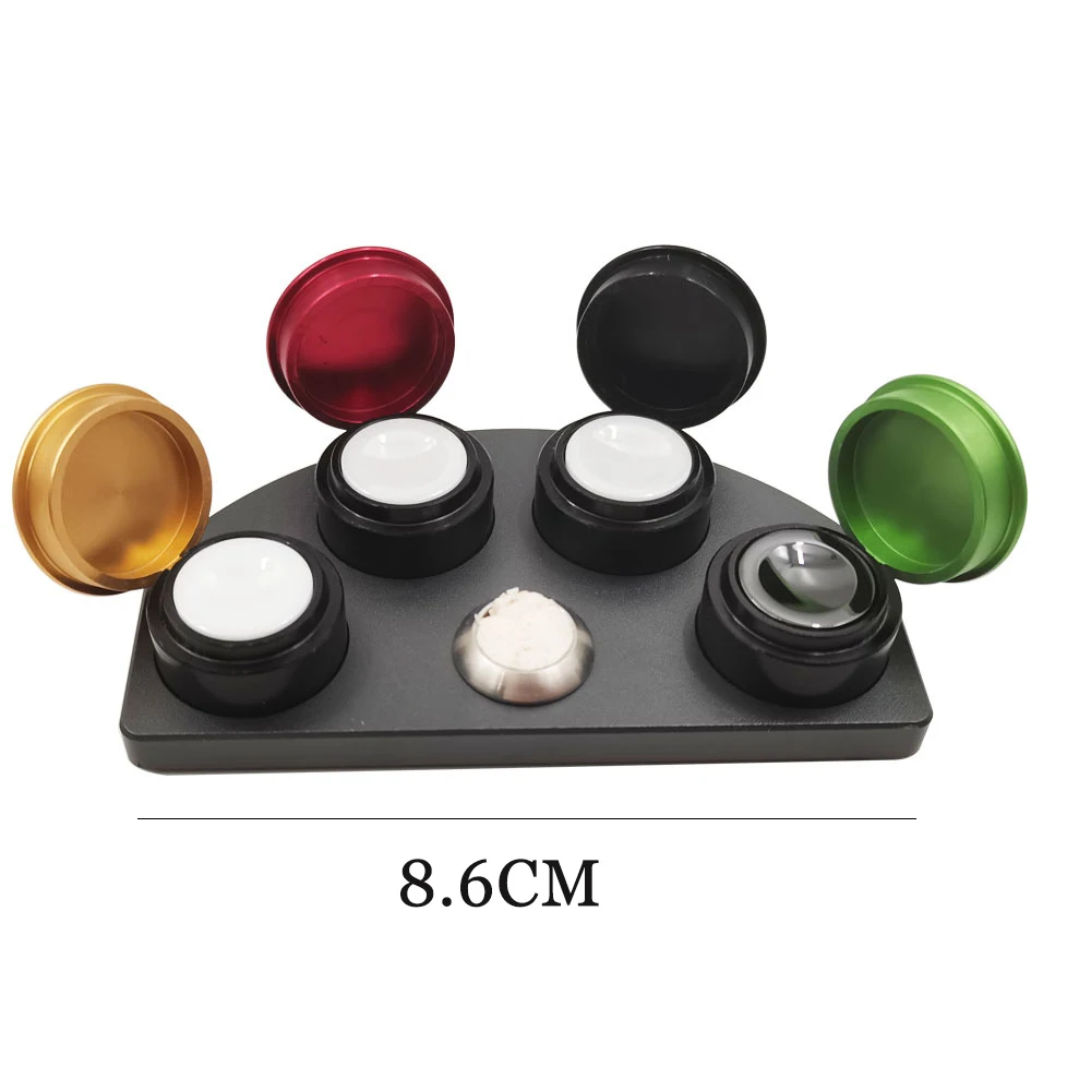 Watch Oil Dip Oiler Stand Die Cast 4Oiler Dishes Cups with Cover Watch Repair Lubricants Oil Grease Storage Tool for Watchmaker