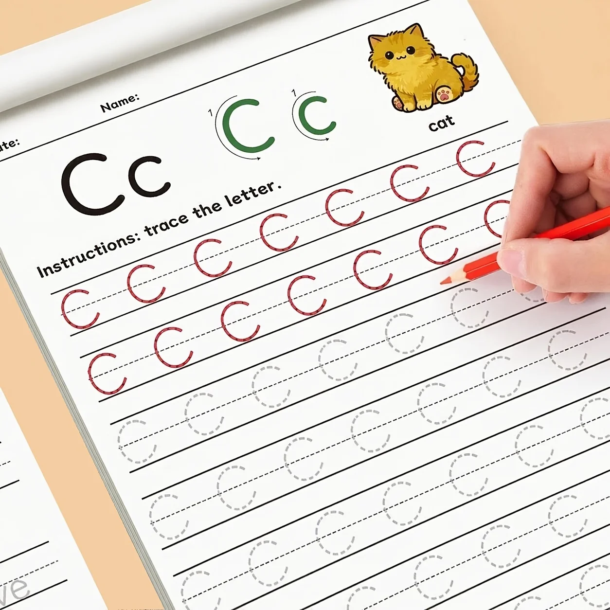 Alphabet Practice Book A-Z, Alphabet Book Practice Workbook, Suitable for Young Children to Practice Tracing Numbers and Letters