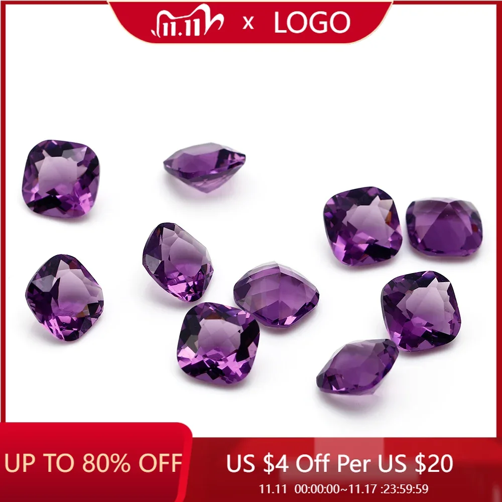 5Pcs Nano Stone Double-Sided Cutting Square 9X9MM DIY Bare Beads Stone Jewelry Accessories Quality Gem Gift Decoration