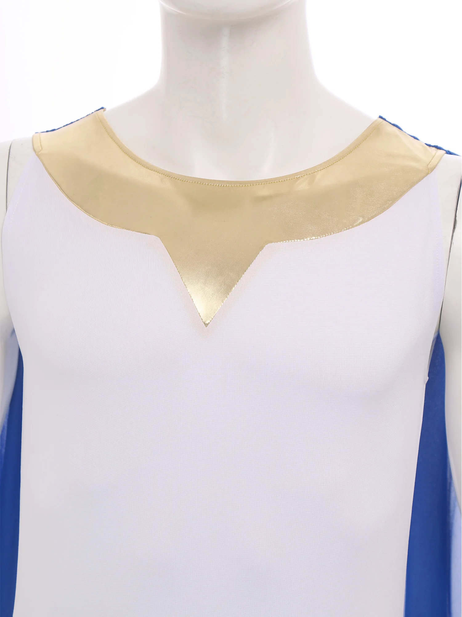 Men Ancient Greek Roman Toga Halloween God Zeus Angel Priest Cosplay Costume Sleeveless Tunic Robe with Cuffs for Theme Party - Image 6