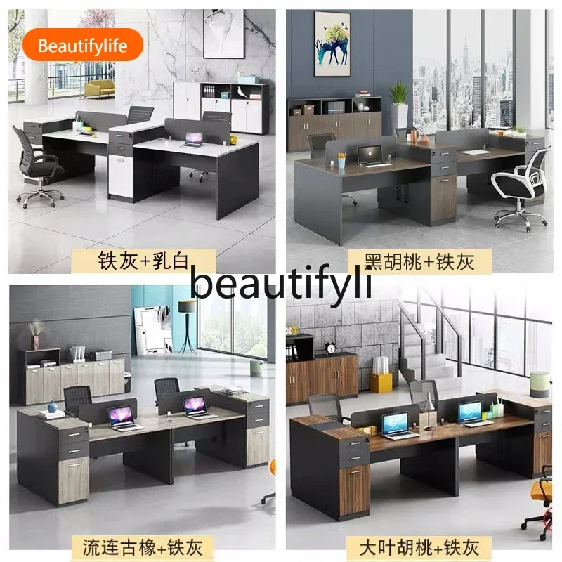 cn0420 مكتب وكرسي مزيج طاولة مالية من الخشب الصلب والجلود الجديدة الراقية طاولة الموظفين الحديثة للكمبيوتر