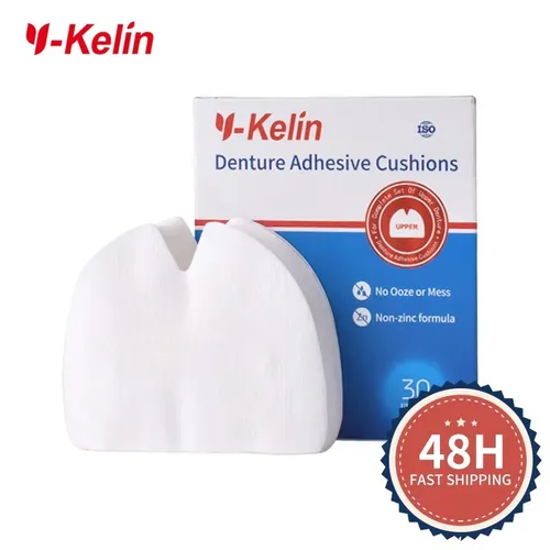 Cojín adhesivo para dentadura Y-Kelin (superior) 30 almohadillas para mandíbula superior de dentadura postiza