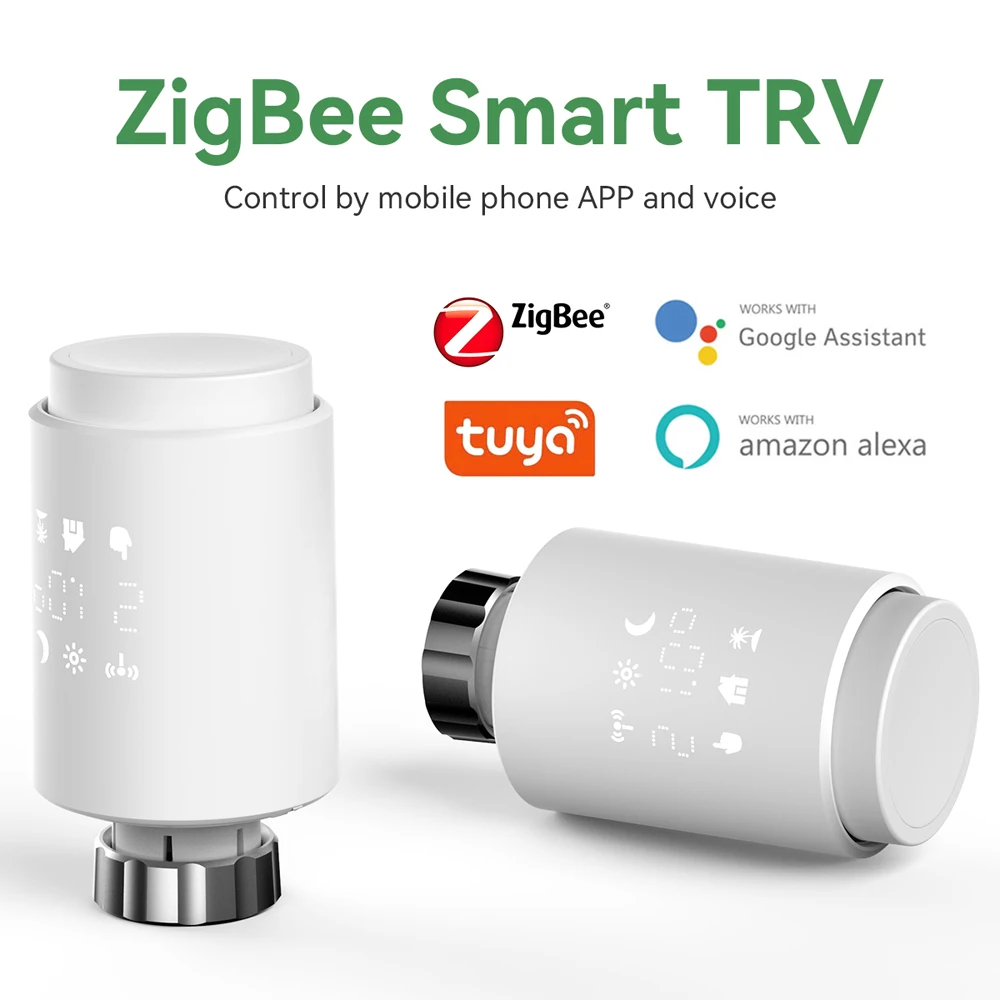 

Smart ZigBee Thermostat Tuya Radiator Actuator Valve Programmable TRV Temperature Controller Alexa Voice Control Need Hub