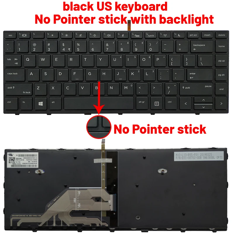 Imagem -04 - Teclado do Portátil para hp Probook 640 g4 645 g4 645 g5 430 g5 440 g5 445 g5 Russo Eua Francês Espanhol Latina Brasil Novo