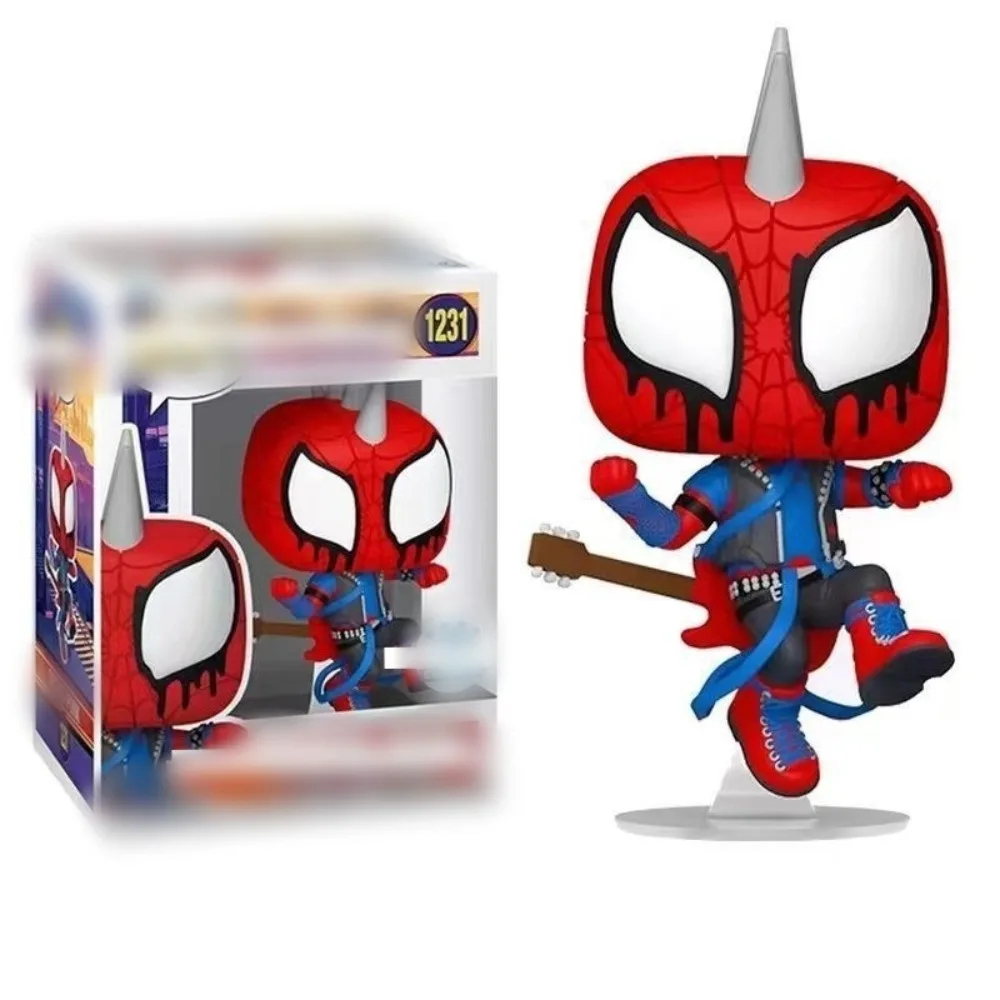 Funko Pop Spider-Man: Across The Spider-Verse Action Figures Limited Edition Rock Punk Style Cool Ornament Model Kid Love Gift