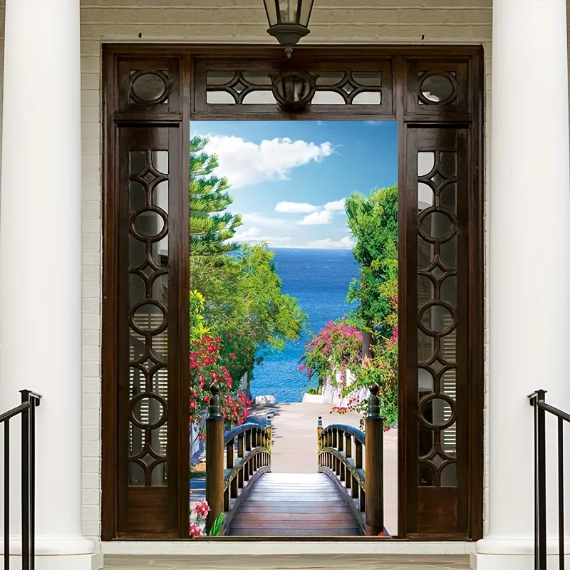 Landscape door decoration, landscape decorative background, interior door cover Banner Interior decorative door cover