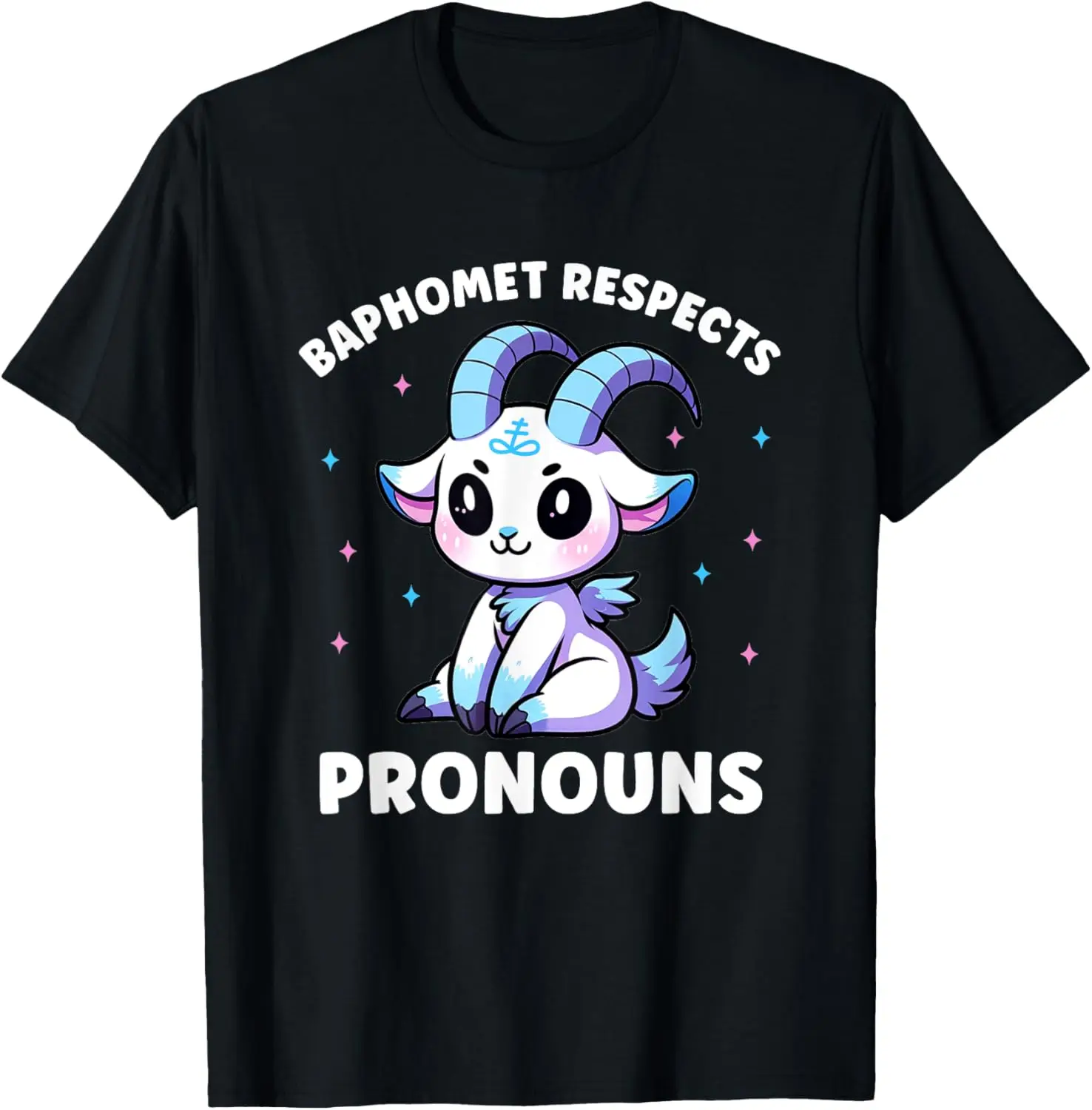 Transgender Baphomet Respects Pronouns Trans Pride Kawaii T-Shirt