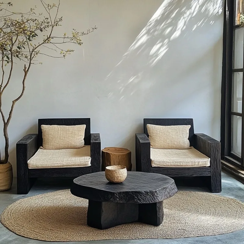 مجموعات أثاث الحدائق البلاستيكية الرجعية المفروشات حديقة أثاث الحدائق مجموعات النسيج البلاستيك جياردينو أريدو أثاث الفناء #2