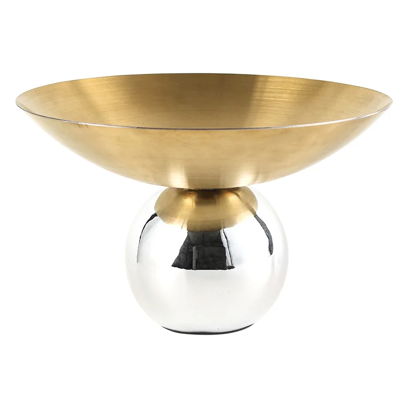 

Сферический металлический поднос для хранения, круглый поднос для фруктов, закуски, миска для конфет, кухня, посуда, современное искусство, украшение гостиной