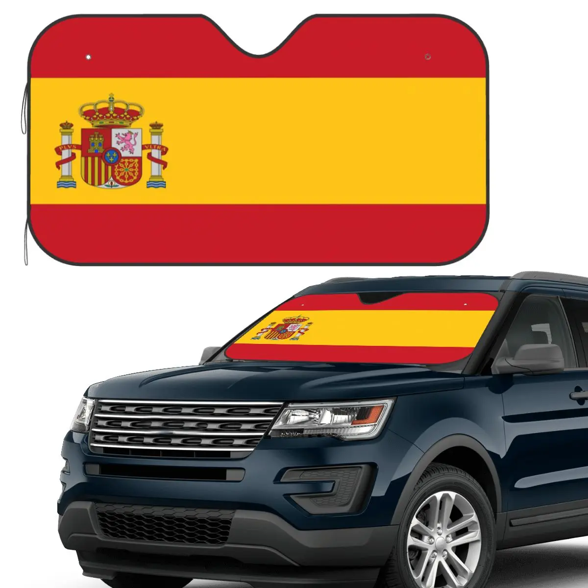 

Зонт от солнца с испанским флагом, лобовое стекло автомобиля, переднее лобовое стекло, солнцезащитный козырек, аксессуары, чехлы