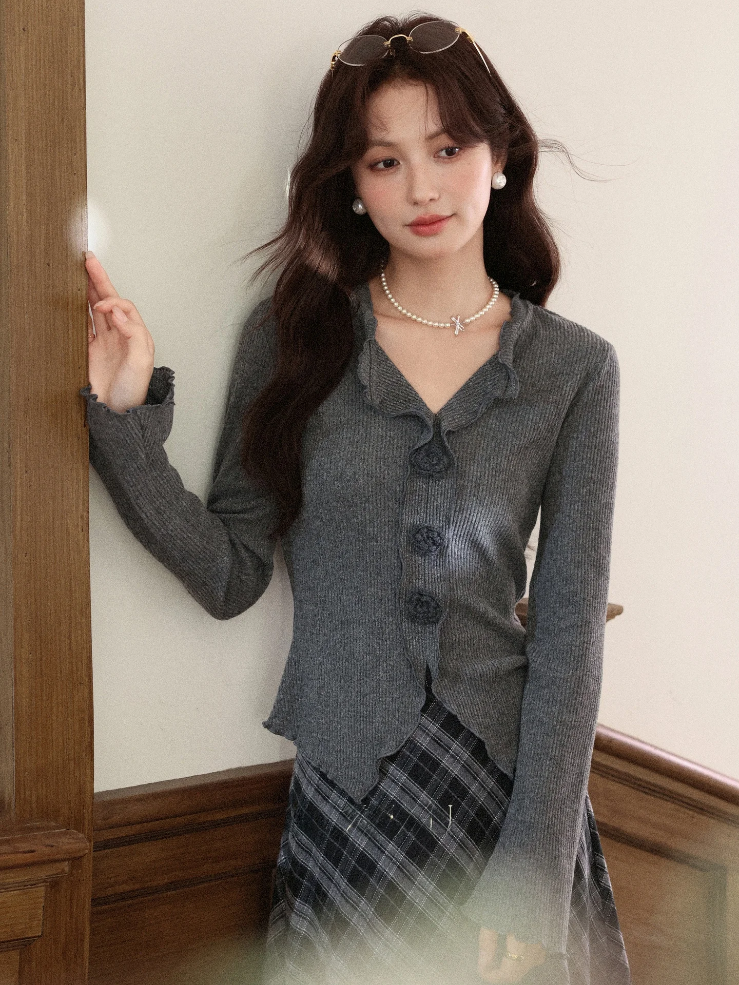 

ay Long Sve футболка женская осень-зима утягивающий дизайн вязаный топ V-Ne повседневный свободный крой женская мода