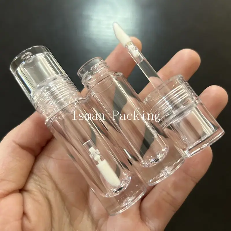 

50Pcs empty plastic mini clear lip gloss container refillable small liquid lipstick lipgloss packaging wand tubes 3ml