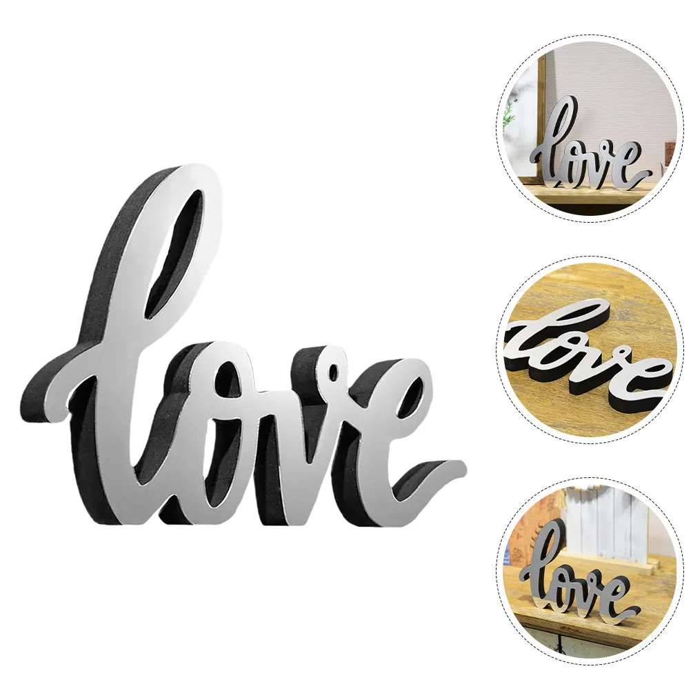 Mirror Surface Acrylic Love Plaque Desk Ornament Modern Minimalist Letter Sign for Workspace Dorm Room Living Room Decor Gift
