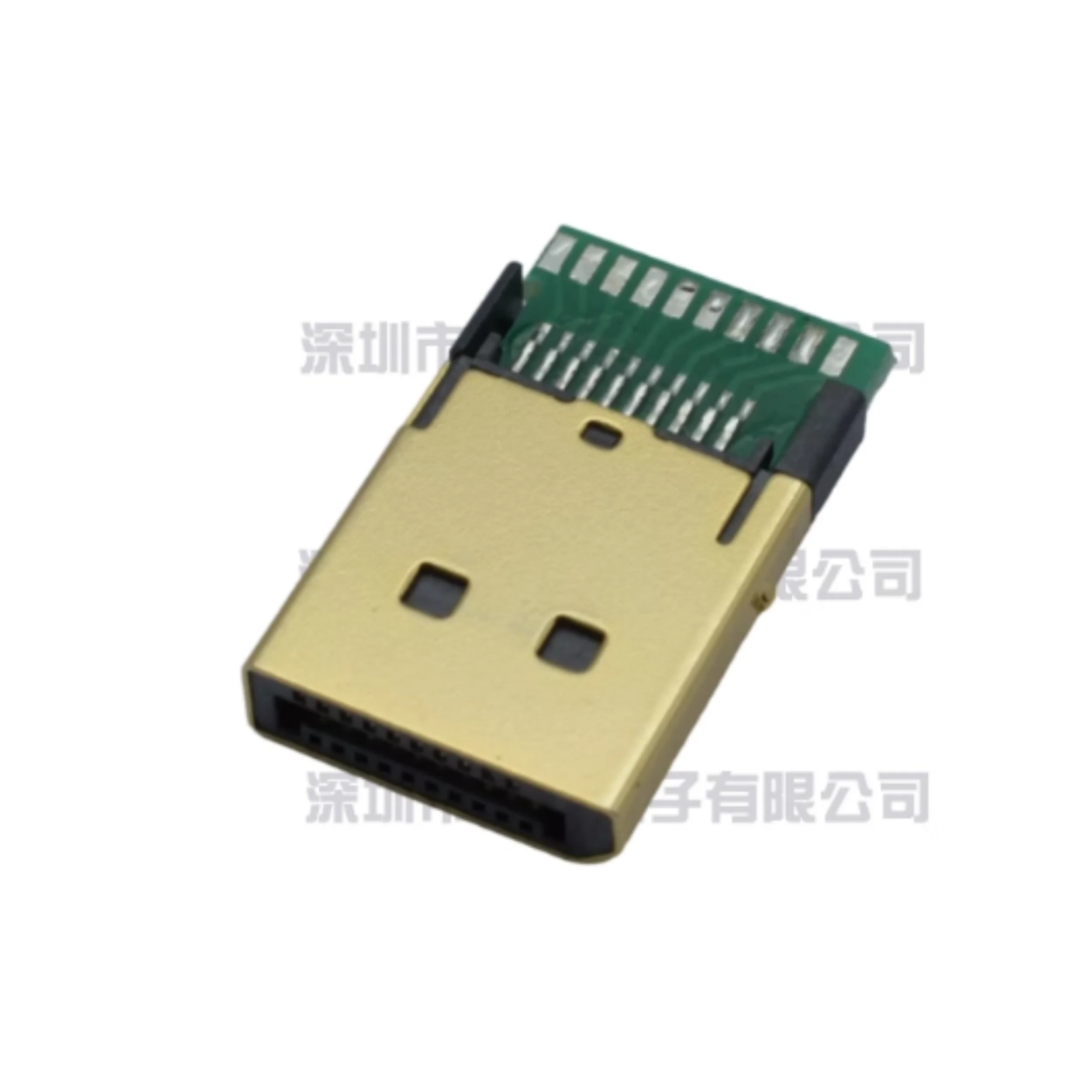 

High-definition interface, board-mounted DP male connector with gold plating, 20-pin connector