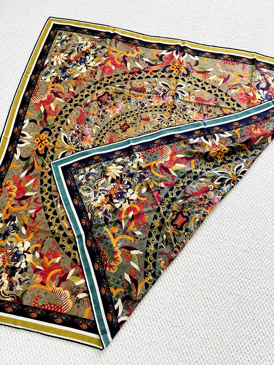 

Double Face Winter Soft Wool Silk Shawls Stole Handmade Rolled Edges Bandanas Neck Head Scarves Christmas Gift