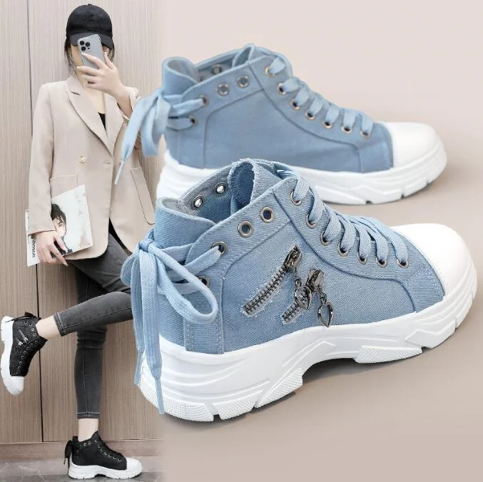 

New Sports Shoes Woman Lace-up Sneakers Women Comfort Running Vulcanized Shoes Athletic Thick Soled Breathable Shoes