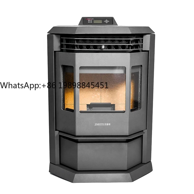 

Fireplace Pellet Stoves for Houses Freestanding Real Fire Burning Wood Black Eco-friendly Steel Modern Fire Place Heater 1 Set