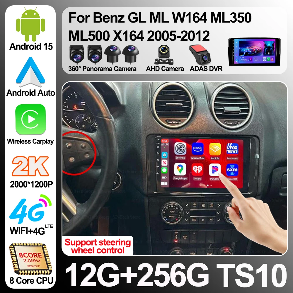 

Android 16 For Benz Gl Ml W164 Ml350 Ml500 X164 2005-2012 Car Radio Multimedia Video Player Gps Stereo Carplay Screen 2din 5g