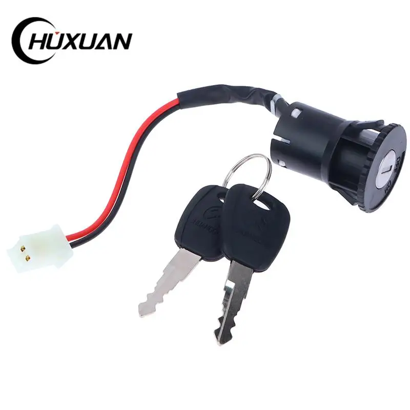 

1 Set 2 Wires Ignition Switch with 2 Keys On-Off Lock for Electrical Scooter ATV Pocket Bikes Motorcycle Motorbike ATV Quad Bike