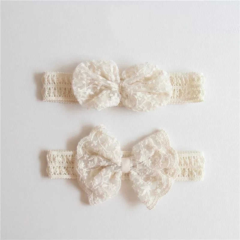 

Korean Style Lace Bow Headbands Baby Girls Hair Accessories Diamond Bowknot Headband Children Headwear Kids Lace Pearl Hairbands