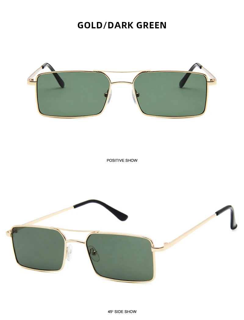 Vintage Rechteck Sonnenbrille Frauen Männer klassische kleine Metall Sonnenbrille weibliche Mode Sommer im Freien fahren Urlaub Schatten – Detail 11