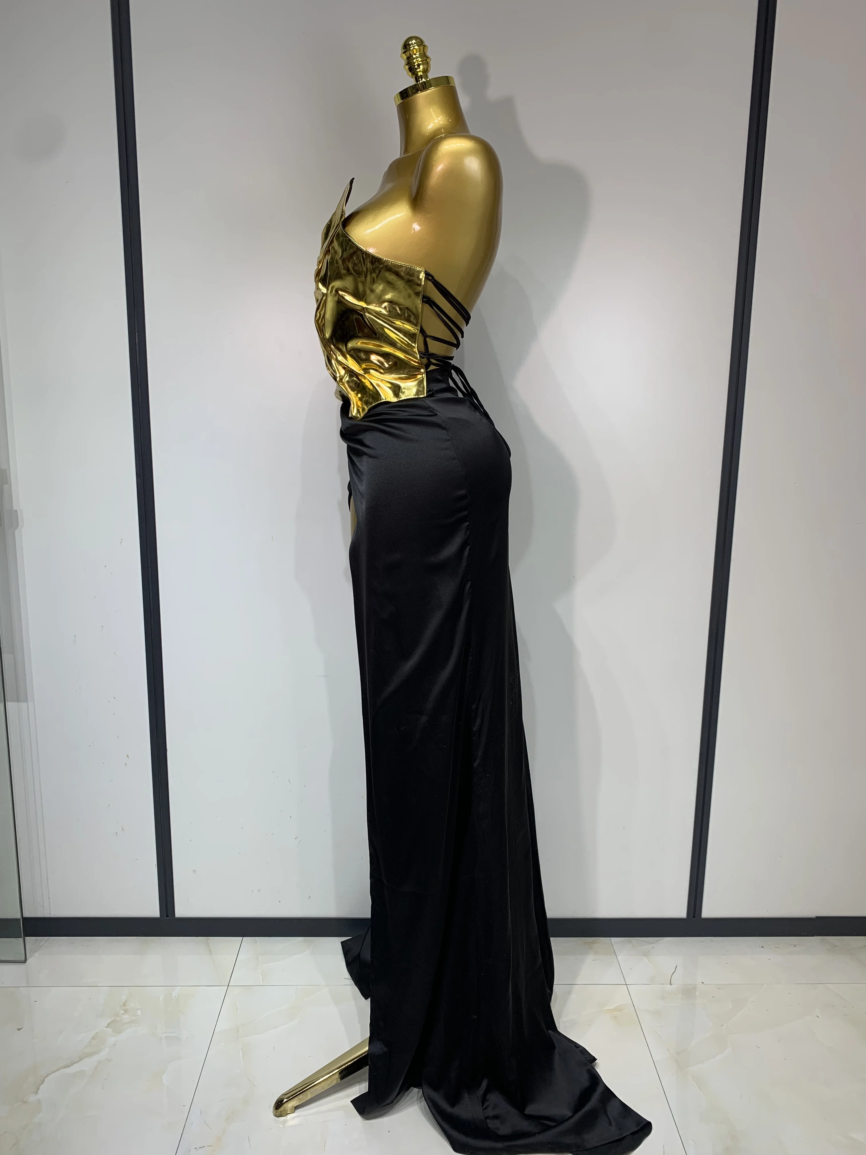 gold dress tops Cowl Neck Gold Trim Detail Top In Gold Sequin | EGO US