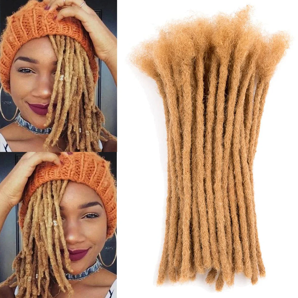 Dreadlocks Extensions Human Hair #27 Color 0.4 0.6 cm Handmade Crochet Braid Loc Extensions Dread Extension Dreadlocks 6-24 Inch