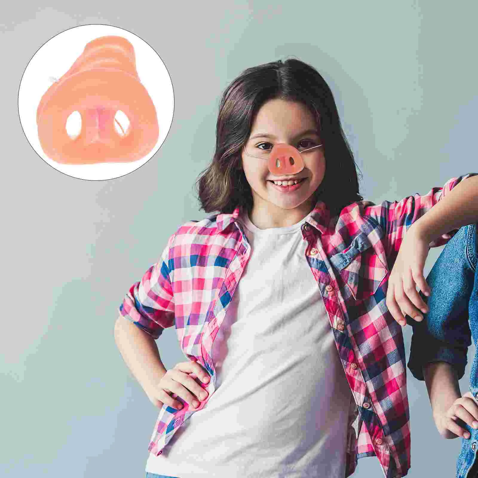 2 Pcs Porky Inflatable Costume Adult Elastic Band Pig Nose Clothing Wolf Mask Child
