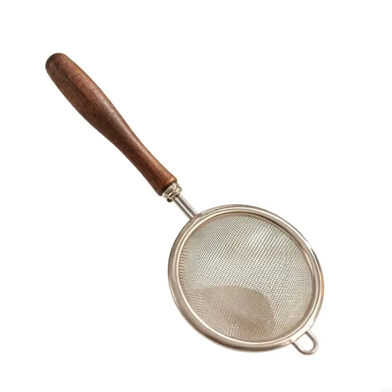 Multipurpose 304 Stainless Steel Miniature Strainer With Natural Handle X3UC