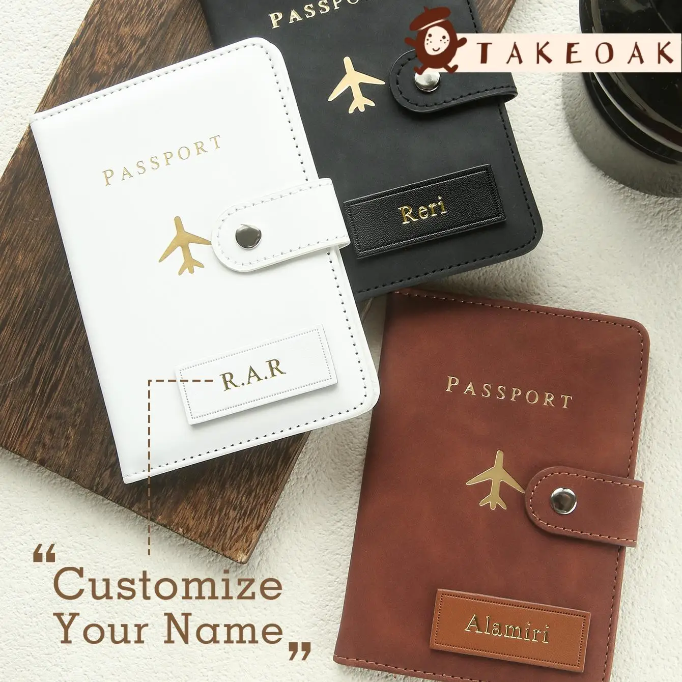 1 Stück Personalisierter Passhalter mit Namen, Maßgefertigte Wildleder-Passhülle, Strukturierte Kunstleder-Passtasche, Individuelles Reisezubehör