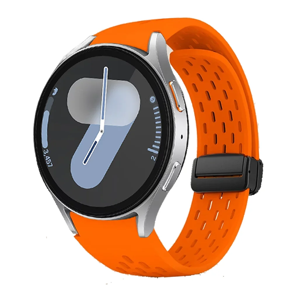 

No Gaps Silicone Strap for Samsung Galaxy Watch 7 FE 6 5 4 Classic 5 Pro 40mm 44mm Buckle Magnetic Bracelet galaxy watch 7 band