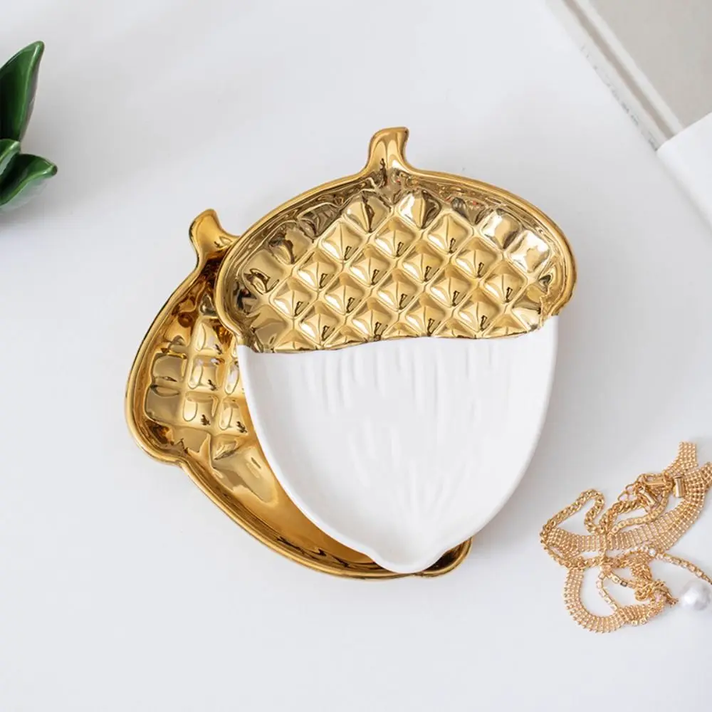 

Ceramic Pine Cone Shaped Tray Exquisite Creative Storage Tray Multi-Function Portable Jewelry Display Plate Female