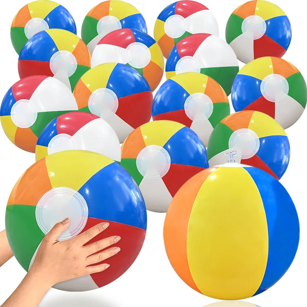6 قطع من كرات الشاطئ الملونة القابلة للنفخ للعطلات الصيفية وحفلات حمام السباحة وحفلات الصيف والرياضات المائية