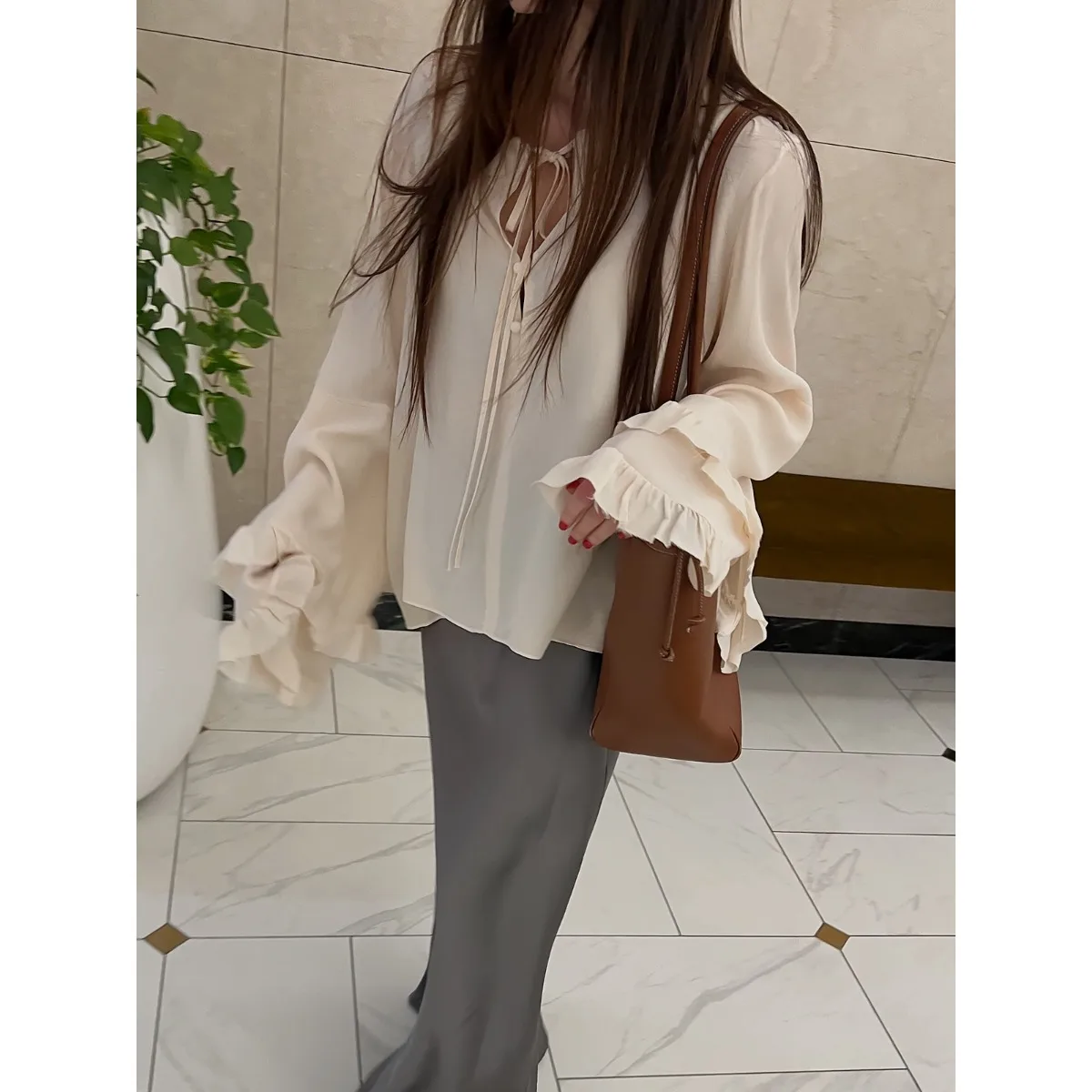 الرجعية لون نقي طويل Sve irt المرأة الجبهة الأزرق بنطلون ربيع الخريف الشتاء Dongda بوابة جديد Sle الكورية Faion