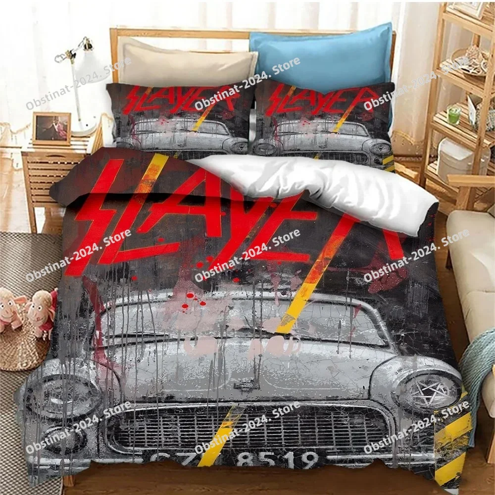 

Fashion Slayer Rock Band Bedding Set Printed Bed Set Duvet Cover Sheet Pillowcase Bed Soft Quilt Cover Full Queen King Size