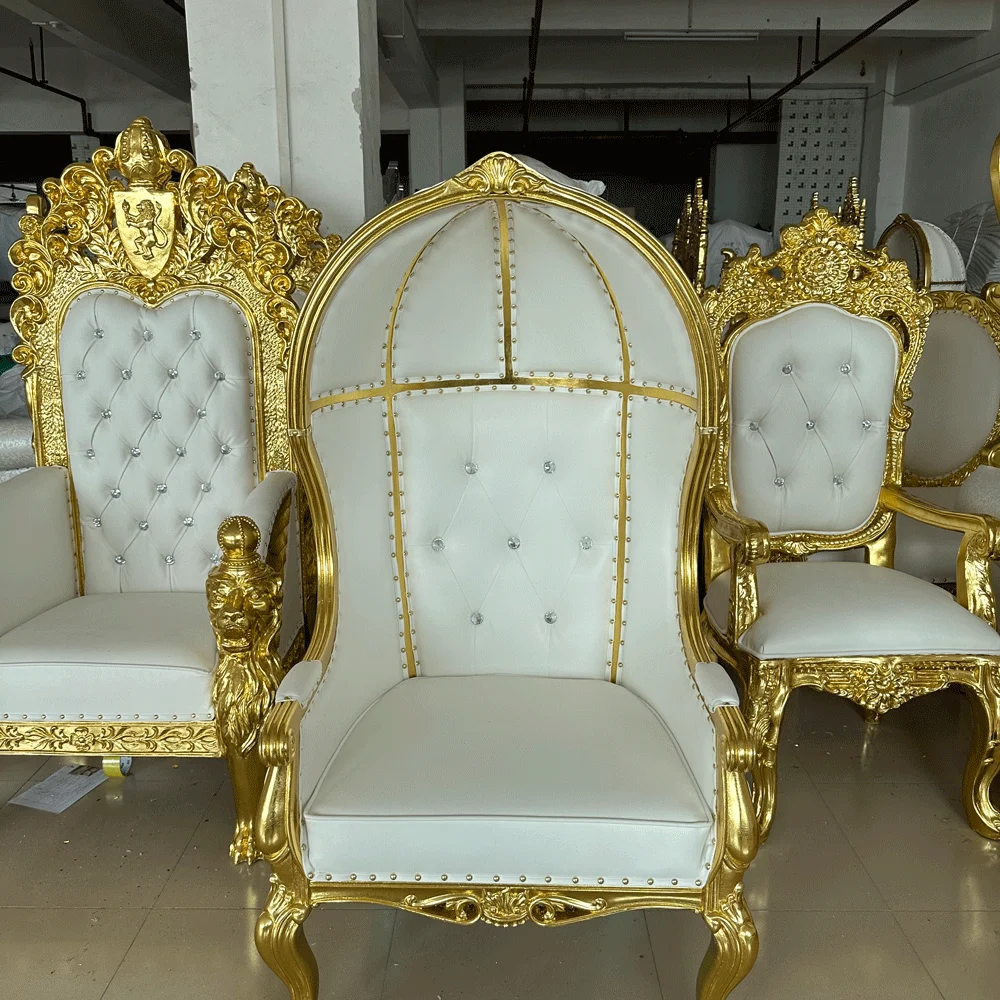 Exquisite Modern Stainless Steel Chair High Back Throne Chair King For Wedding Party Hotel Use