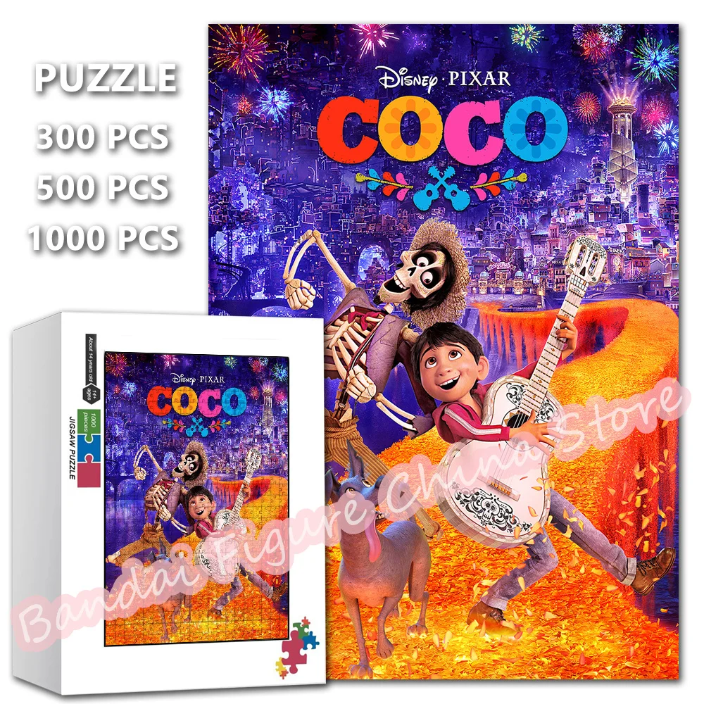 Jigsaw Puzzles Coco Disney Pixar Movies 300/500/1000 Pieces Diy Creative Cartoon Decompress Educational Puzzles for Kids Gifts