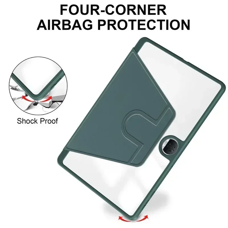 For Oneplus Pad GO 11.4 , OPPO PAD NEO Air 2 11.4 Arcylic Shockproof Protect Cover 360° Rotating Luxury Flip Leather Tablet Case