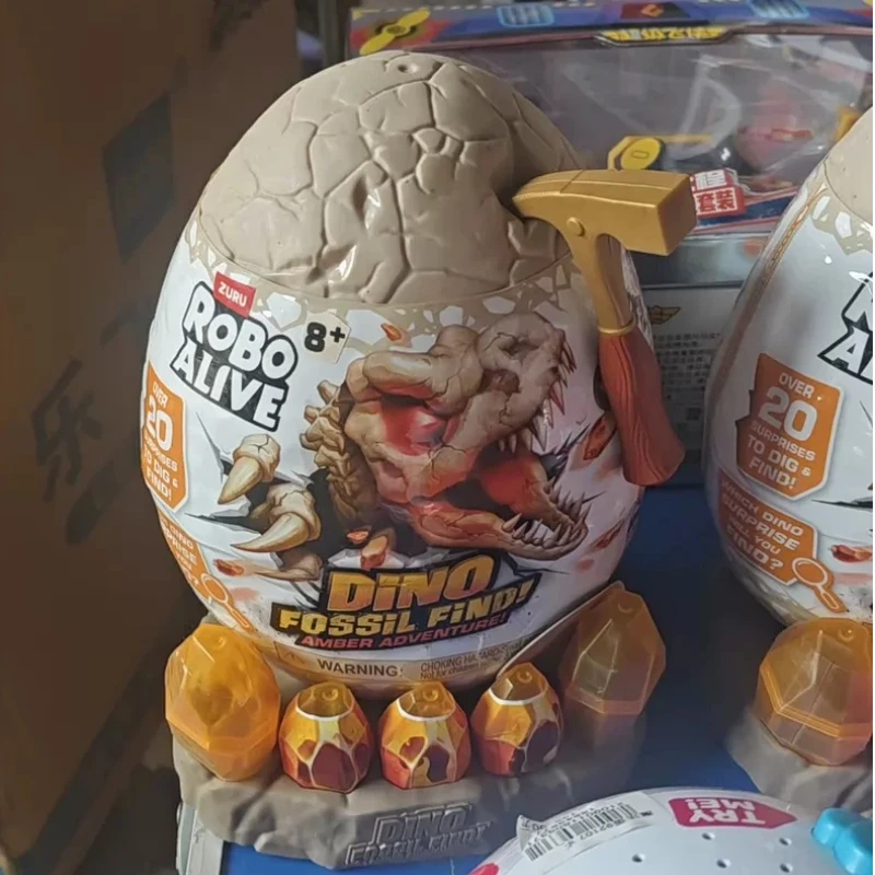 Zuru Robo Alive Dino Fossil Find Amber Adventure Blind Box Dinosaur Skeleton Egg Creative Surprise Collectible Toy Boys Gifts