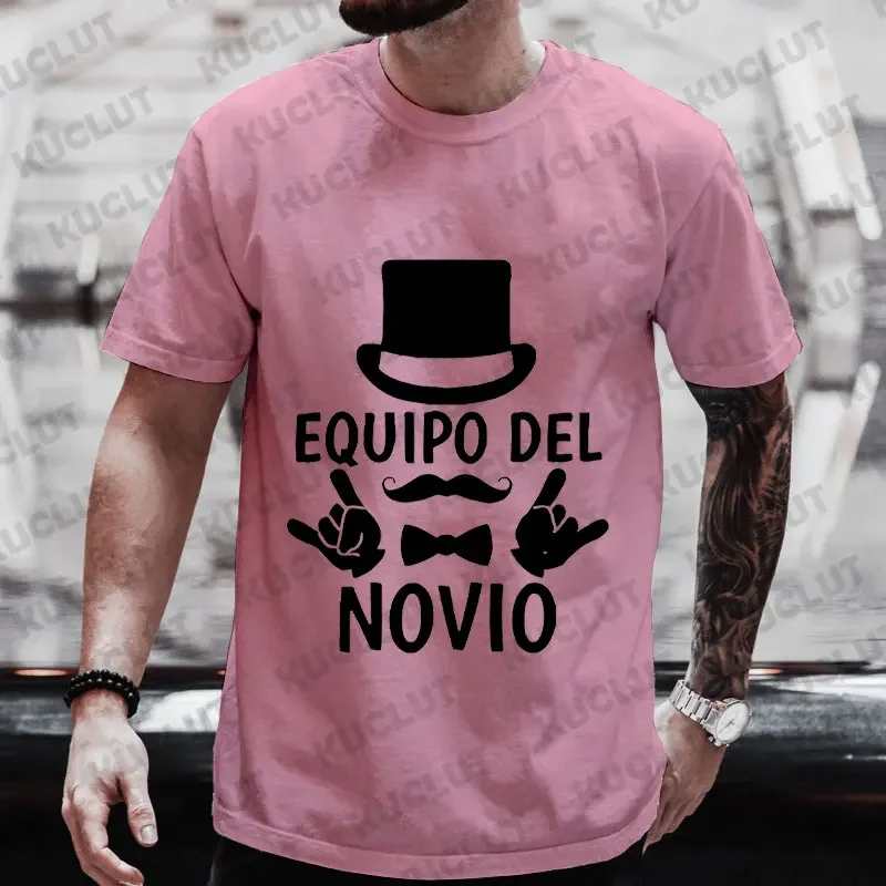 Spanish Team Groom Squad T-shirt Groomsman Best Man Tops Wedding Engaged Bachelor Stag Party Tees Male Single Farewell Tshirts