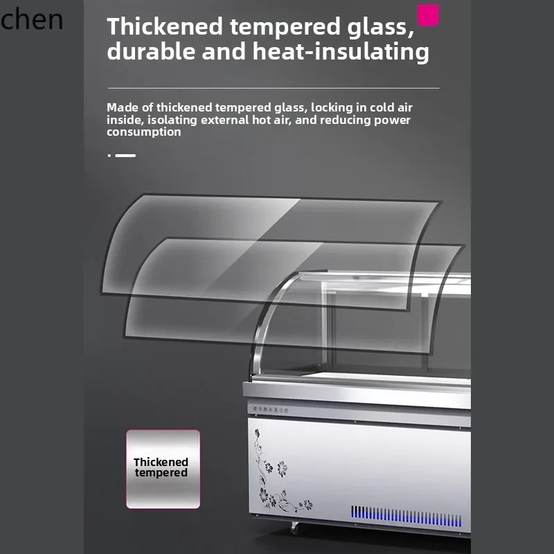 H20- cooked food display cabinet curved horizontal braised vegetable duck neck food refrigerated and fresh-keeping freezer