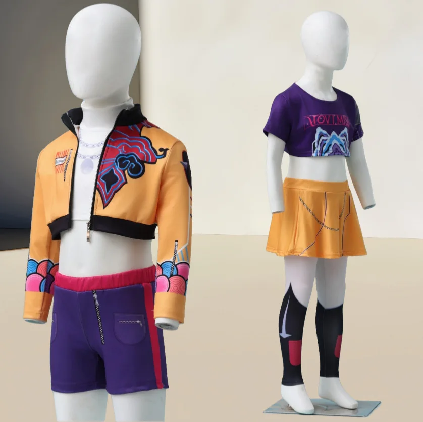 

New Demon Hunters For Girls Zoey Mira Lumi Cosplay Costumes Fantasy Roleplay Outfits Halloween Carnival Party Kids Costume Set