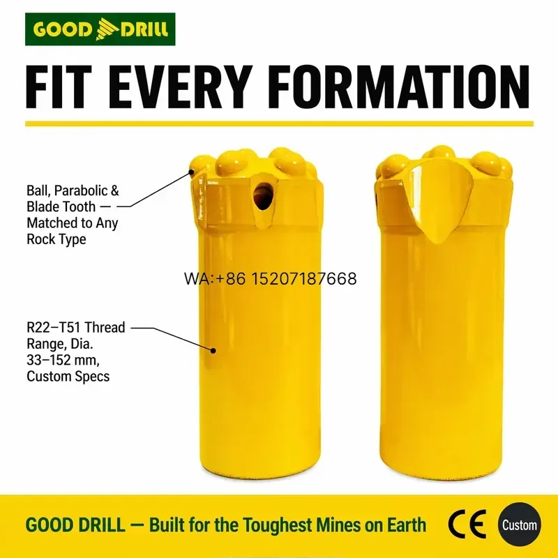 Wmwmnu for Jumbo Drifter Rig Drill Bit T51 Thread 127mm Standard Spherical Tungsten Carbide Mining Button Drill Bit