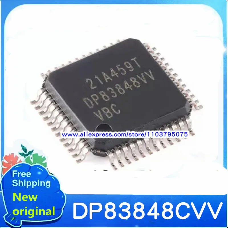 10pcs/lot DP83848 DP83848VV DP83848CVV DP83848IVV QFP-48 New original 10/100 Mb/s Ethernet Physical Layer Transceiver