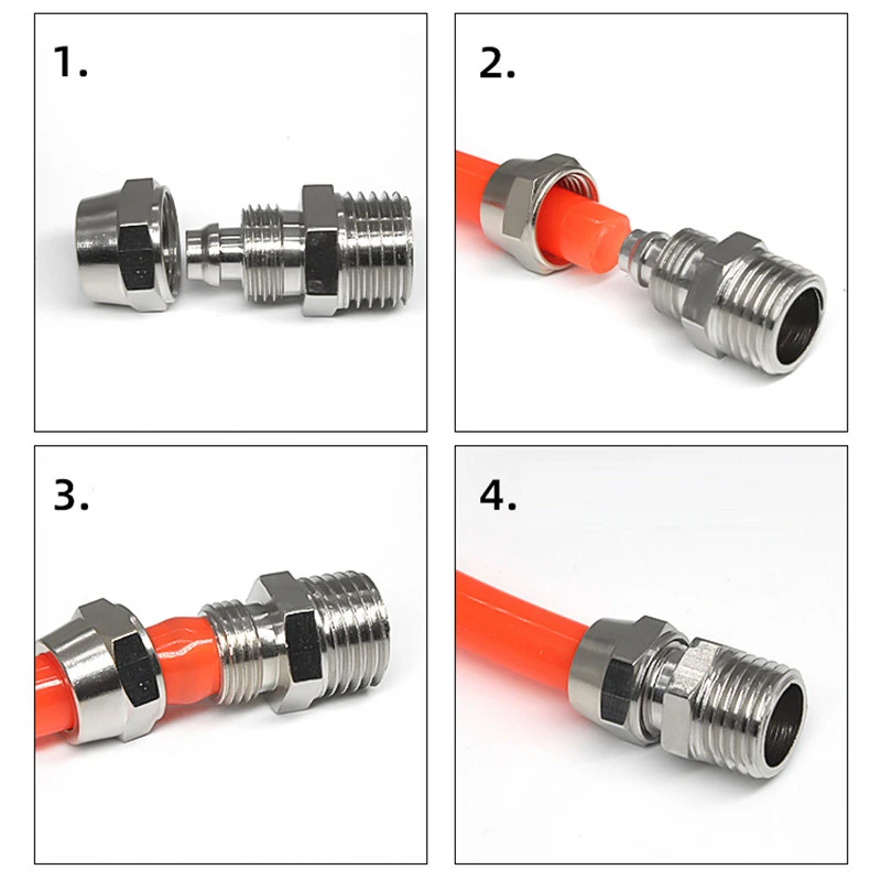 10Pcs Pneumatic Quick Connect Coupler Set, 1/4