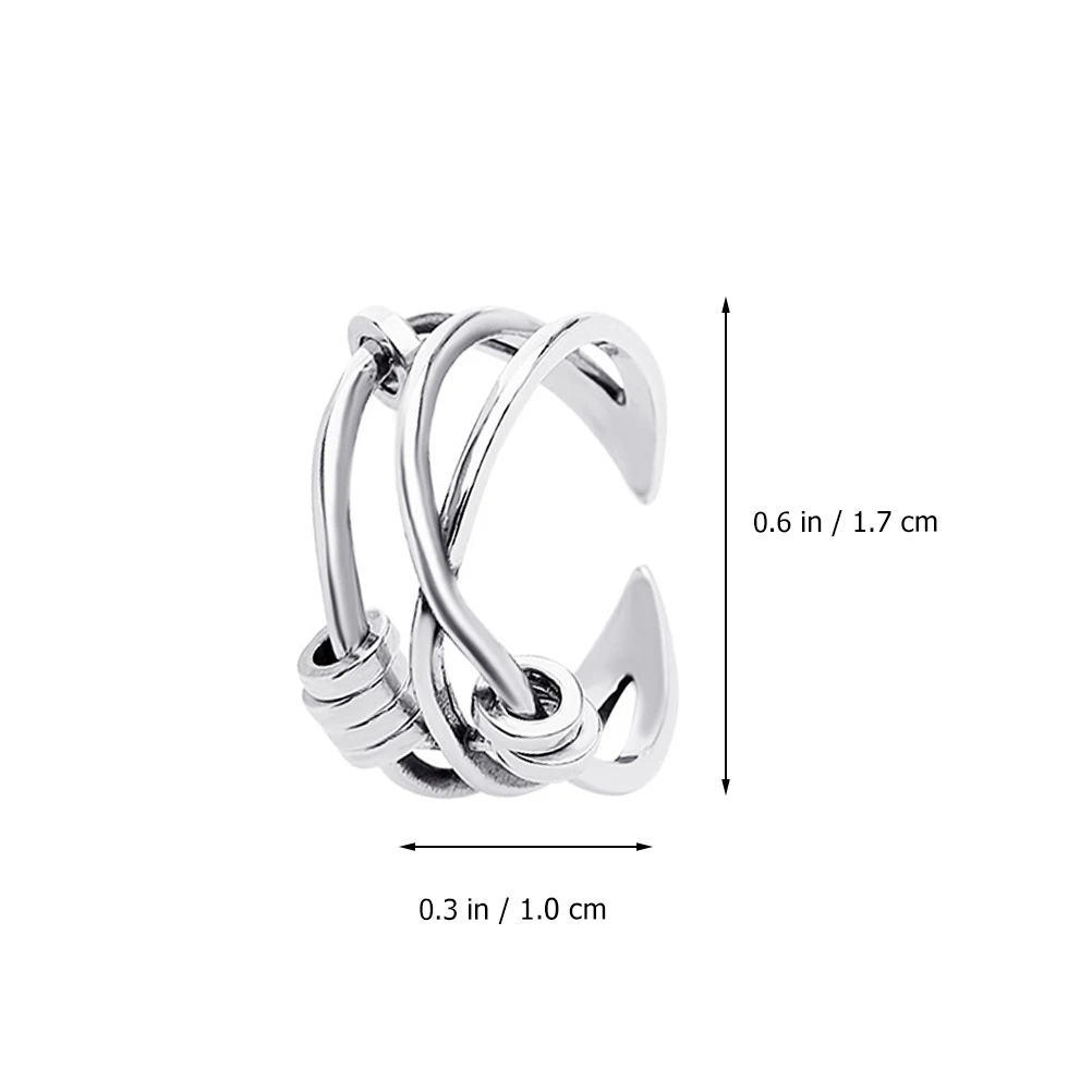 

Anxiety Ring for Women Fidget Beads Rotatable Elegant Design Alloy Material Party Banquet Accessory Smooth Edges