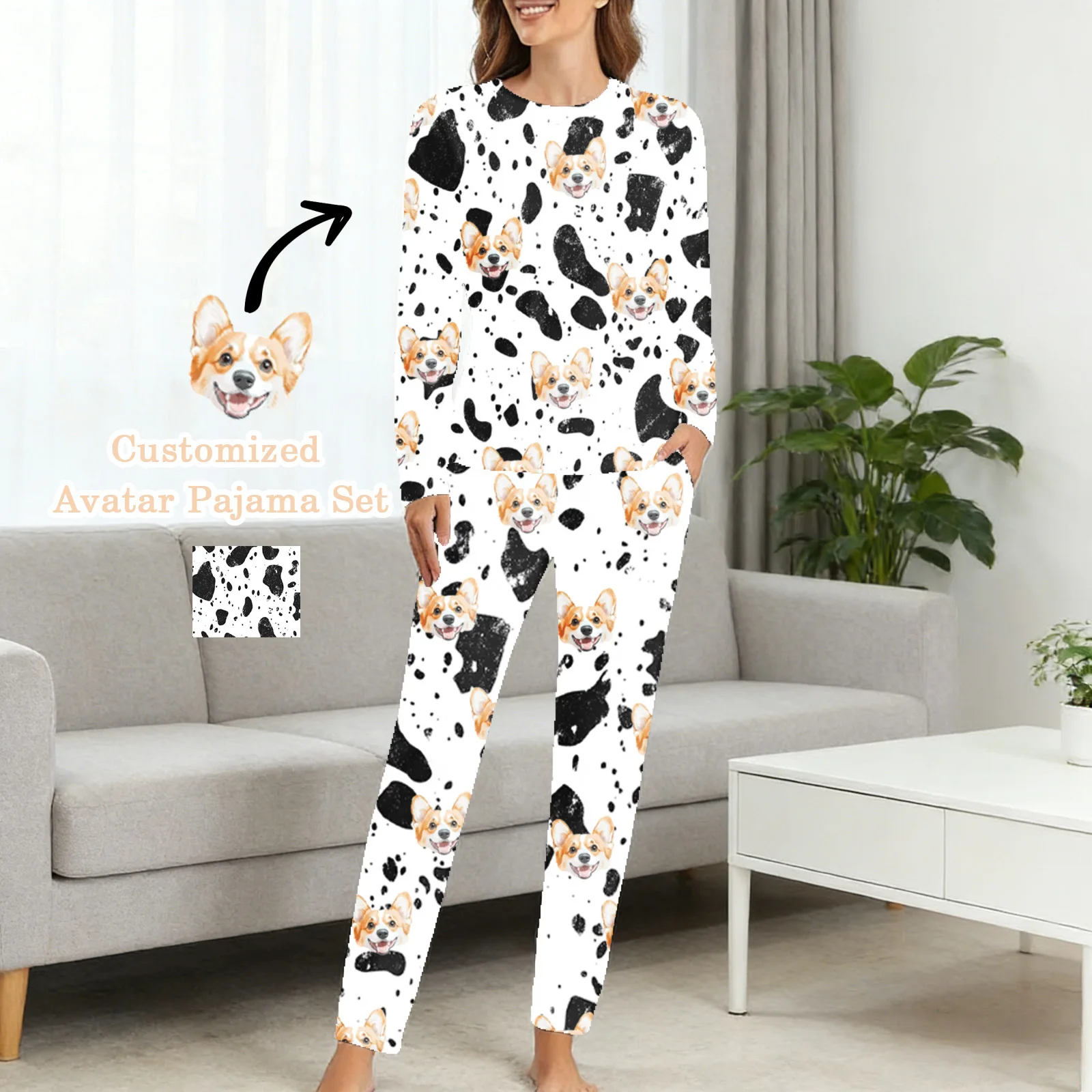 

Custom Pet Face Pajamas Personalized Photo Matching Family PJs