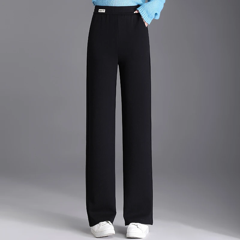 

Повседневные брюки с высокой талией для мам, модные прямые брюки с эластичной резинкой на талии, женские брюки для женщин среднего и старшего возраста