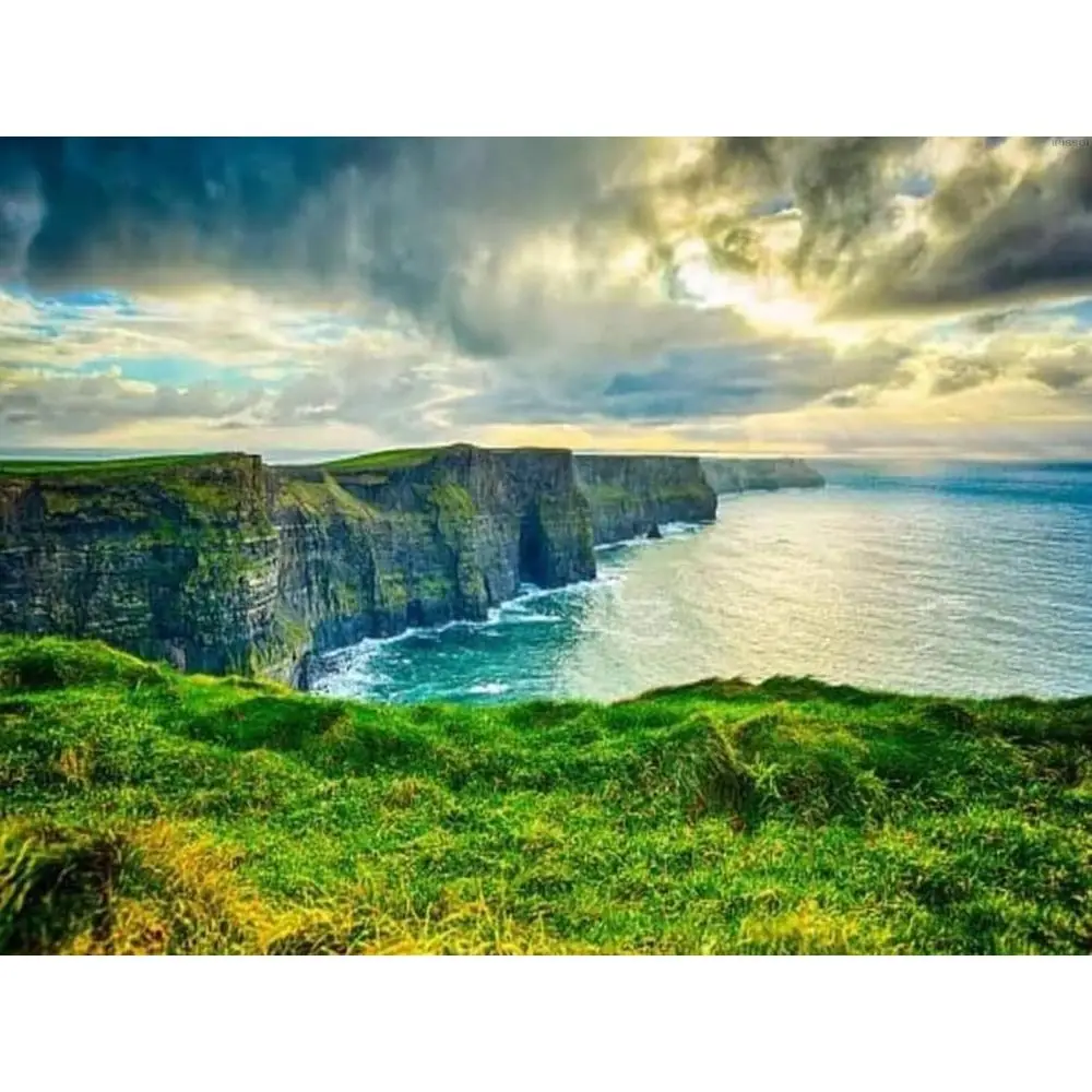 

Clis o Moher Beautiul Sceenry Cityse Ireland in Winter Diamond Painting or Adult, Seaside DIY Diamond Painting by Numbers Diamon